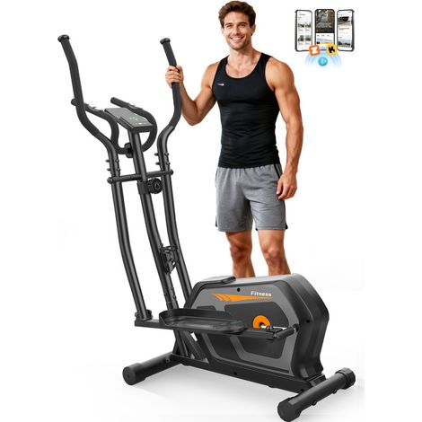 Vélo elliptique d'intérieur Sanhe, modèle allongé pour hommes, écran haute définition, pour muscler les jambes et renforcer le charme masculin, noir et orange (1/5)