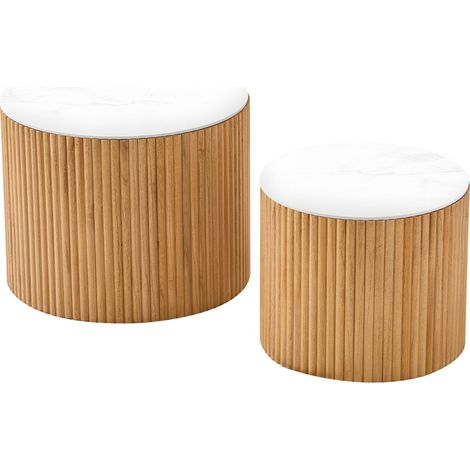 Nordlys - Set de 2 Tables Basses en Bois avec Rangement (1/5)