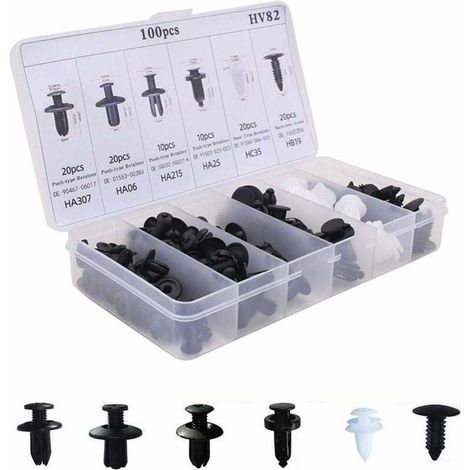 [NEVER USED] 100 pieces plastic rivets universal fastening clips for car door panels (1/4)