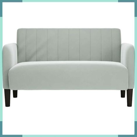 Canapé causeuse - 4100587 - velours côtelé gris clair - 2 places - largeur d'assise 109 cm (1/5)