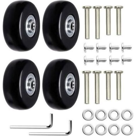 4 Pièces Valise Roues de Rechange Valise Roues Remplacement Roue de Valise Universelle Bagages Essieux et roulettes roulettes de Rechange Réparation pour Les Bagages Valise (40mm x 18mm) (1/5)