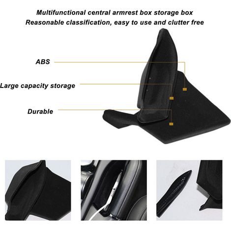 Organizador de consola central para Porsche Cayenne 2011-2017, amplio espacio de almacenamiento, ABS negro. (1/5)