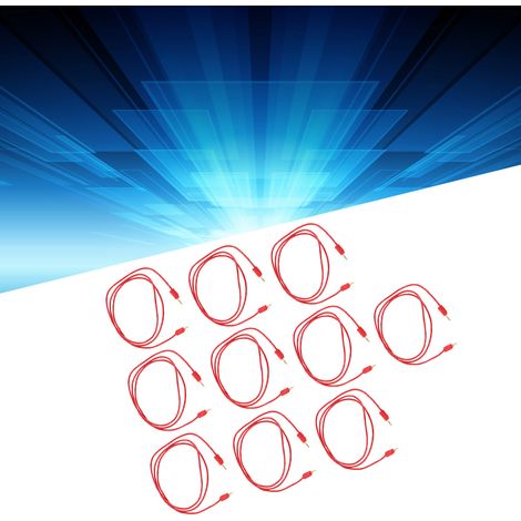 J70001 Testkabel mit 2-mm-Bananensteckern, vergoldet, und einer 2-mm-Verlängerung am Ende. Erhältlich im Zehnerpack (rot). (1/5)