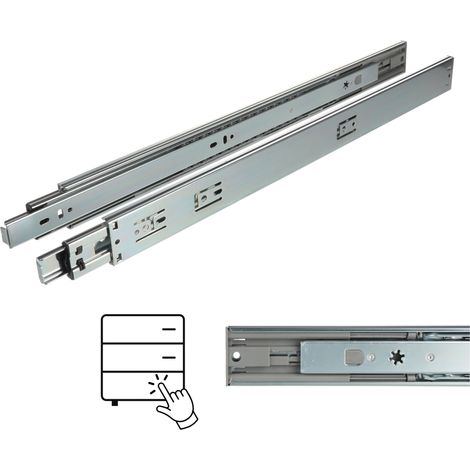 Guide à billes à ouverture par poussée H45, extension totale 500 mm, 35 kg, Riex NB51 (1/5)