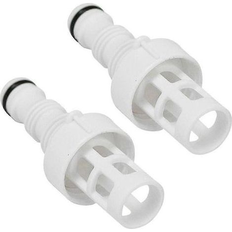 Lot de 2 Adaptateurs 10201, Plastique Blanc, Pour Vidange Piscine Intex, Tuyau Arrosage, Spa Jacuzzi (1/5)