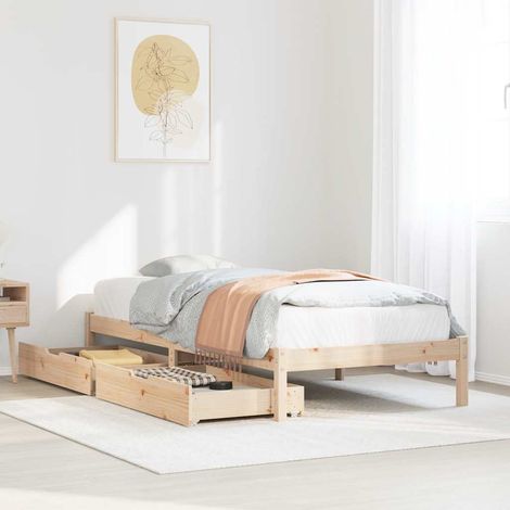 Massivholzbett ohne Matratze 75x190 cm Kiefernholz vidaXL (1/5)