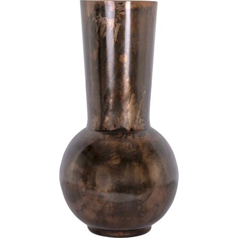 Vase design cuivre brillant forme évasée élégance intemporelle - cuivre effet vieilli raffiné (1/3)