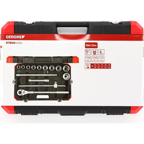 Gedore Red Juego de llaves de vaso R7800 4014 14 piezas 3/4" SW 22 - 50 - 3300011 (1/4)