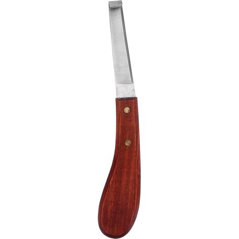 Couteau à Parer Sabot pour Chevaux, Lame Inoxydable et Manche en Bois pour Maréchalerie, Modèle Gaucher (1/5)