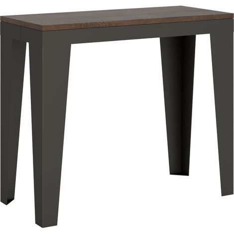 Consolle allungabile 90x40/300 cm Flame Evolution Noce telaio Antracite (1/5)