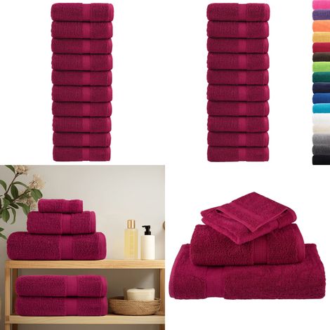 Premium-Waschtücher SOLUND 10 Stk. Bordeaux 30x30 cm 600 g/m² - Badetücher - Baumwollhandtücher (1/5)
