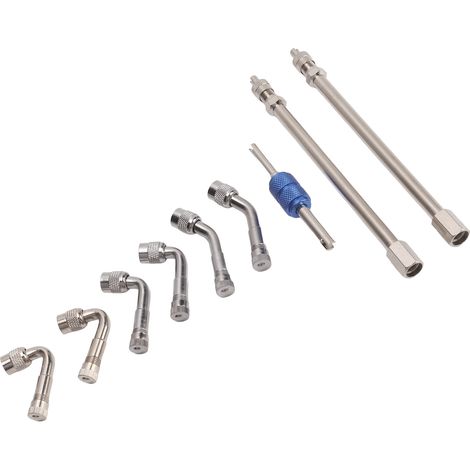 Rallonges de valve métalliques à 45°, 90° et 135° pour pneus jumelés, adaptateurs pour voitures, camionnettes, camions et tondeuses à gazon (1/5)