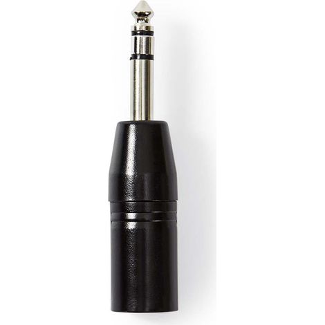 Adaptador xlr xlr macho de 3 pines macho de 635 mm niquelado recto metales negro 1 pc bolsa de plastico