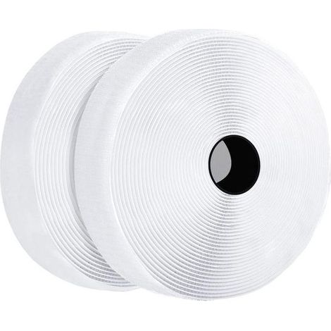 8 m selbstklebendes Klettband für Moskitonetze, Klettbandrolle für Fenstergitter, Bilderrahmen, Montage, 8 m x 2 (Weiß) (1/4)