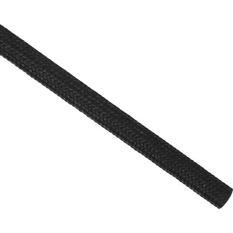 sourcing map Isolation Tresse Manchon 9.8Pied-5mm Haute TEMP Silicone Noir (1/5)