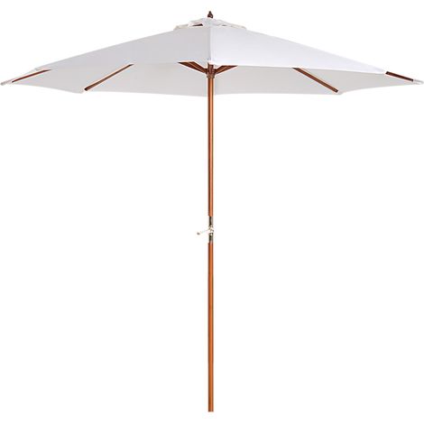 Outsunny Holz Sonnenschirm Holzschirm Gartenschirm Balkonschirm 2,5m Creme