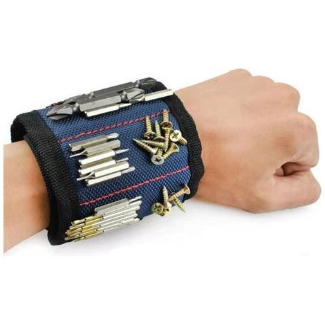 Bracelet magnétique, bleu, 3310cm, 1 pièce, dos adhésif, Velcro, outils de quincaillerie, tournevis, tournevis, bracelet magnétique. (1/5)