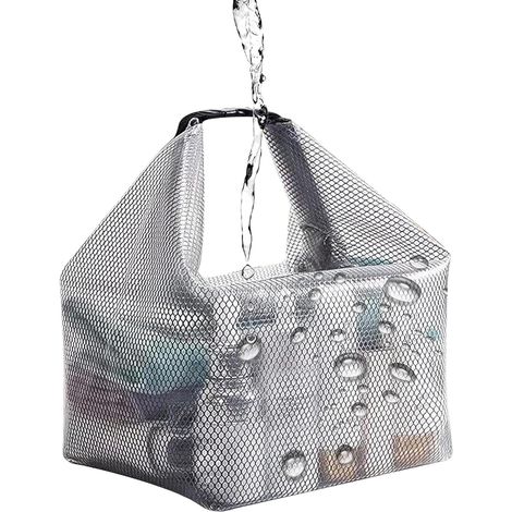 Neceser transparente, neceser de viaje impermeable, bolsa de cosméticos portátil, bolsa de almacenamiento con tejido de malla y asa para la ducha, acampada, natación, gimnasio, viajes y baño.