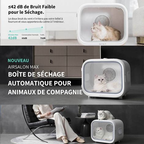 Petkit – Sèche-cheveux intelligent pour animaux – Ultra-silencieux 42 dB – Désinfection à l'ozone – Capteurs thermiques – Circulation d'air 360° — vue 3