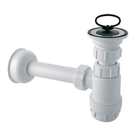 Sifón para fregadero de botella Mcalpine HC1L, blanco bajo (1/2)