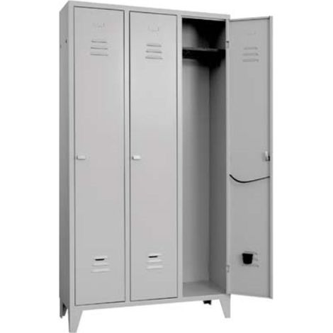 Armadio Spogliatoio Montato Prometal Verniciato Grigio Posti 3 - H.Mm 1795- Mm 1000X350 - 1 Pz (1/3)