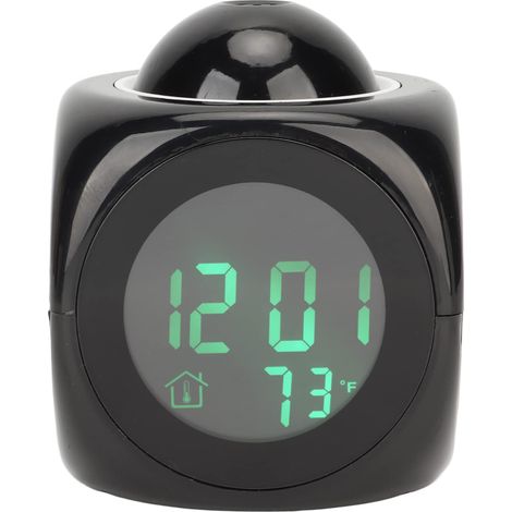 Réveil à Projection, Réveil à Affichage LED Transparent avec Projecteur au Plafond, Chargeur USB, Mini Horloge Numérique à Synchronisation Vocale pour Chambre à Coucher (1/5)