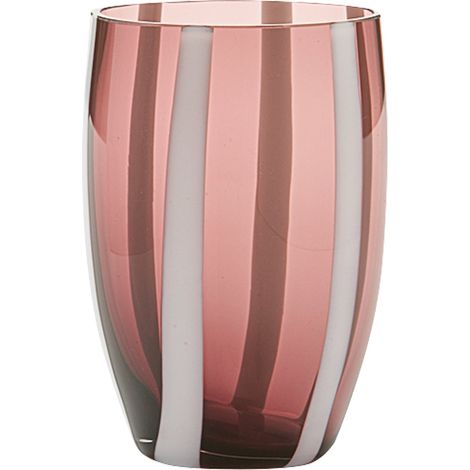 Gessato Set 6 Bicchieri Tumbler Ametista in Vetro Soffiato a Bocca Lavorato a Mano Linea Artigianale Elegante per Tavola Moderna e Tradizionale