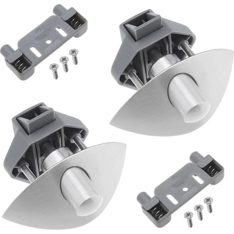 2pcs Serrures à Poussoir Demi-lune pour 1.4cm-1.6cm Épaisseur de Porte Caravane Armoire Porte Bouton de Loquet Poignée de Meuble Serrure Armoire Matériel Serrure, Argent (1/4)
