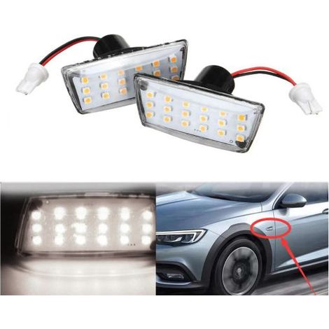 Kit Freccia Laterale a Led Side Marker Lente Trasparente Luce Bianco Per Opel Vauxhall Adam Astra H J D Insignia Meriva B Zafira Chevrolet Cruze J300 (1/3)