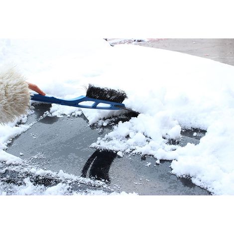 2-in-1 Schneebürste mit Abzieher und Eiskratzer, frostsicherer Schaumstoffgriff, Schneeschaufel für Auto, LKW, SUV, MPV, zum Enteisen der Windschutzscheibe. (1/5)