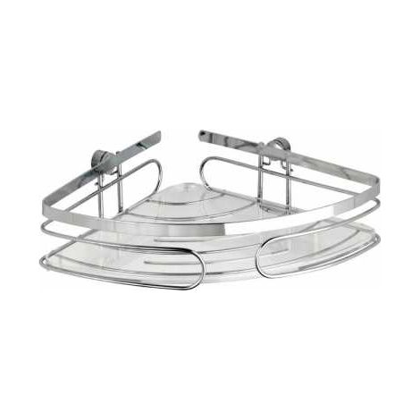 WENKO Mensola d'angolo per doccia, mensola angolare per bagno, Premium, Acciaio Inox, 26,5x6,5x19 cm, Lucida (1/5)