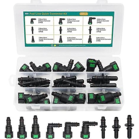 Tuyau de carburant, lot de 30 unités, 7,89 mm, 9,49 mm, couleur noire, pour l'entretien et le remplacement dans les systèmes mécaniques.-AquaForge (1/5)