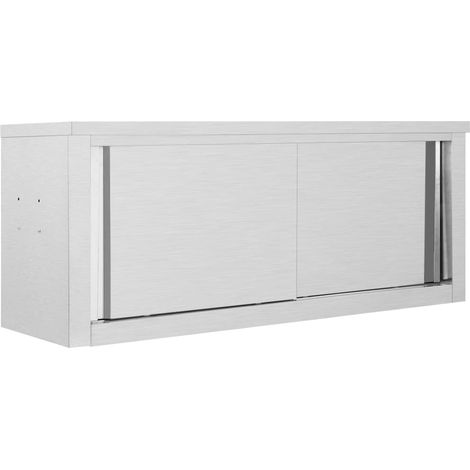Wandhängeschrank mit Schiebetüren 120×40×50 cm Edelstahl