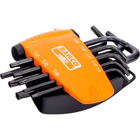 Bahco Winkelschraubendreher-Satz für TORX Plus-Schrauben, lange Ausführung, phosphatiert, T9 bis T40 - 8-tlg. (1/3)
