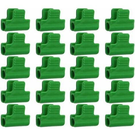 Lot de 20 clips de fixation pour films de serre, en plastique laminé, pour bâches, cadres et couvertures de rangées, diamètre 11 mm (1/5)