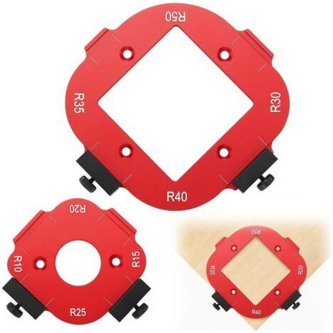 2 Pieces Wood Router Jig, 4 in 1 Worktop and Arc Angle Positioning, for R10 R15 R20 R25 R30 R35 R40 R50 Router (1/5)