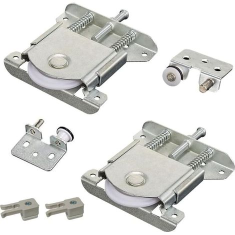 2 Pièces Roulette Porte Coulissante Placard,Roulette Coulissant Armoire,Kit Coulissante pour Porte de Garde-robe Roues Vitrines (1/4)