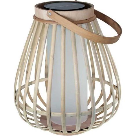 Solarleuchte - Marta - Beige - Naturbambus - Licht effet Flamme - USB- und Solarladung (1/3)