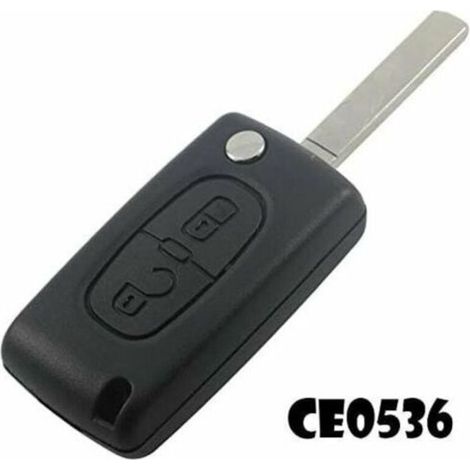 Coque de Télécommande à 2 Boutons Compatible avec Peugeot et Citroën, Lame sans Rainure, Pour Modèles C1, C2, C3, 107, 207, 307, etc. (1/4)