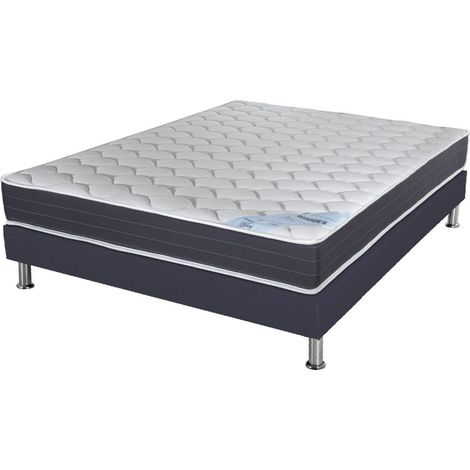 Matelas ressort + Sommier Omega Volcan 140x190 Rhodes - H. 24 cm - Soutien ferme (1/5)