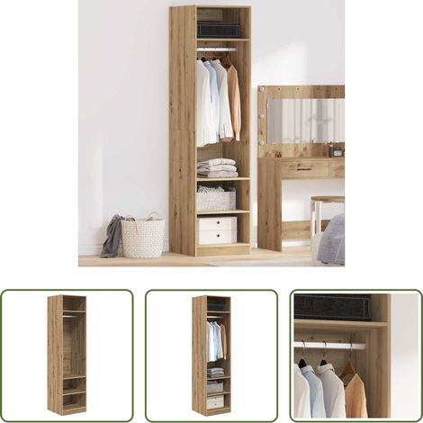 Kleiderschrank Eiche -  Kleiderschrank Artisan-Eiche 50 x 50 x 200 cm Holzwerkstoff (1/5)