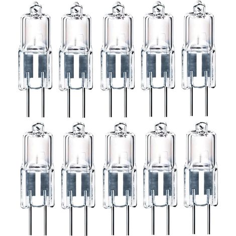 10 Ampoule halogène G4, 10 W, Blanc chaud, 12 V DC, Protection UV