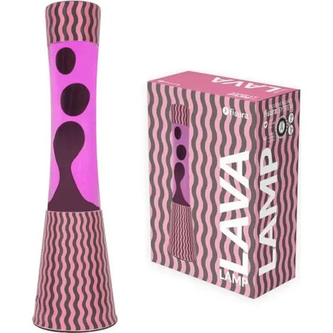 Lampada Lava Tower 22x12x29 cm Pink & Brown Waves FISURA
