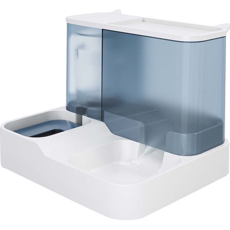 Distributeur Automatique Nourriture et Eau pour Chat, Grande Capacité, Gamelle et Fontaine 2 en 1, Anti-Humidité pour Poils Secs, Distributeur Eau et Croquettes Intelligent-lsw (1/2)