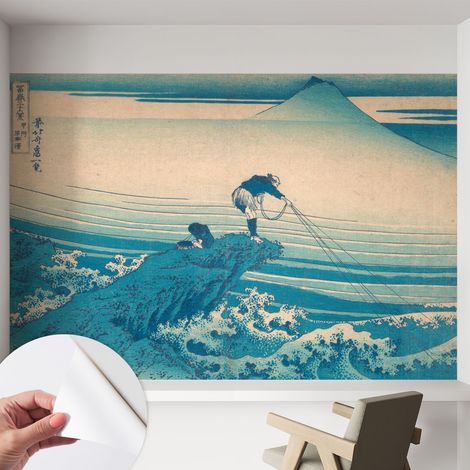 Papier peint autocollant à motifs décoratifs pour salon chambre et bureau Décoration murale élégante avec colle Scène marine 152x104 cm (1/5)
