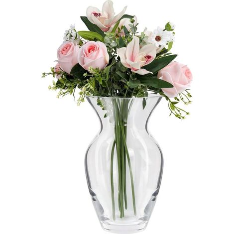 Bardusch-Vase cristal clair cylindrique 10.5cm, verre épais, déco maison, bureau ou mariage (1/5)