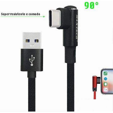 MaxTech - Cavo Type-c 90° Usb 2.1a Ricarica Dati Compatibile Con Huawei 1mt Maxtech F-tc013 - (1/4)