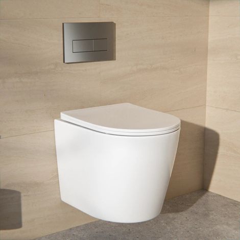 Hänge-WC Varo - Randlos - Soft-Close-Sitz - Glänzend Weiß (1/4)