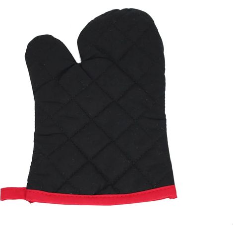 Einheiz- und Grillhandschuh Handschuh Ofenhandschuh Kaminhandschuh Schwarz Rot