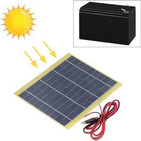 Panneau solaire portable 5W 18V pour batterie 12V - Haute efficacité en faible lumière, matériau polysilicium léger (1/5)